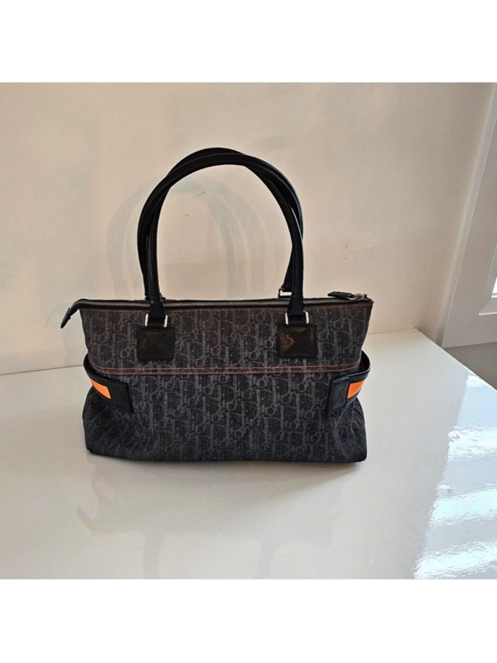 DIOR Christian Dior Denim Blue Trotter Flight Bag - Picture 10 of 15